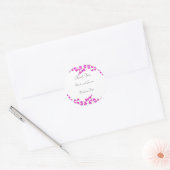 Hot Pink Blossom Weddenschap Bedankt Ronde Sticker (Envelop)