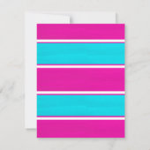 Hot Pink & Blue Cabana Stripes Kaart (Achterkant)