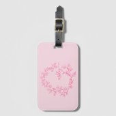 Hot Pink Blush World Traveler Monogram Naam Bagagelabel (Voorkant (verticaal))