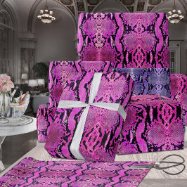 Hot Pink Boa Constrictor Snakeskin Inpakpapier Vel