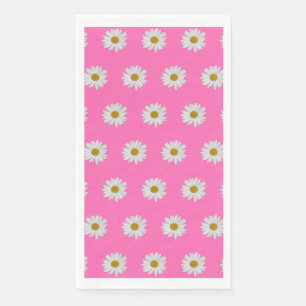 Hot Pink Bohemian Daisy Pattern Servet