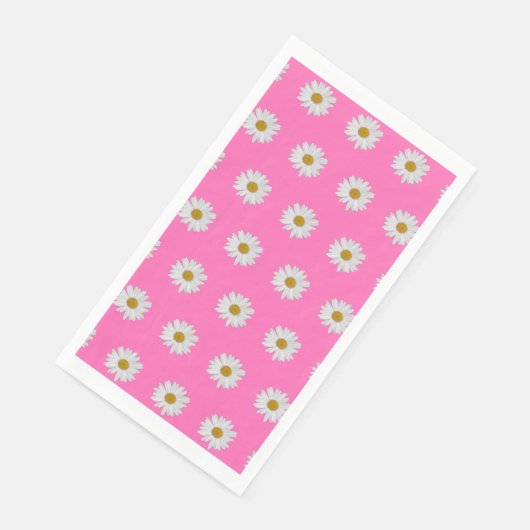 Hot Pink Bohemian Daisy Pattern Servet (Hoek)