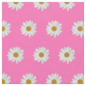 Hot Pink Bohemian Daisy Pattern Stof (Close Up)