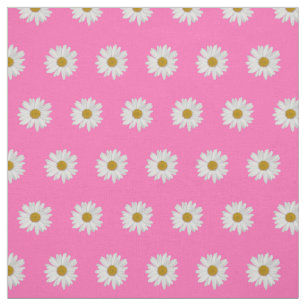 Hot Pink Bohemian Daisy Pattern Stof