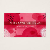 Hot Pink Boho Modern Minimalist Business Card Visitekaartje (Voorkant)