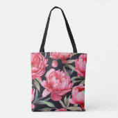 Hot Pink Bold Bloemen Tote Bag (Achterkant)