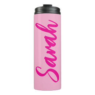Hot Pink Bold gepersonaliseerd Thermosbeker