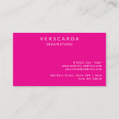 Hot Pink Bold Mode Design Studio Beauty Visitekaartje (Achterkant)
