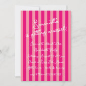 Hot Pink Bold Stripes Script Bachelorette Party Kaart (Voorkant)