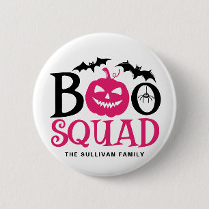 Hot Pink Boo Squad Spooky Lettering Halloween Ronde Button 5,7 Cm