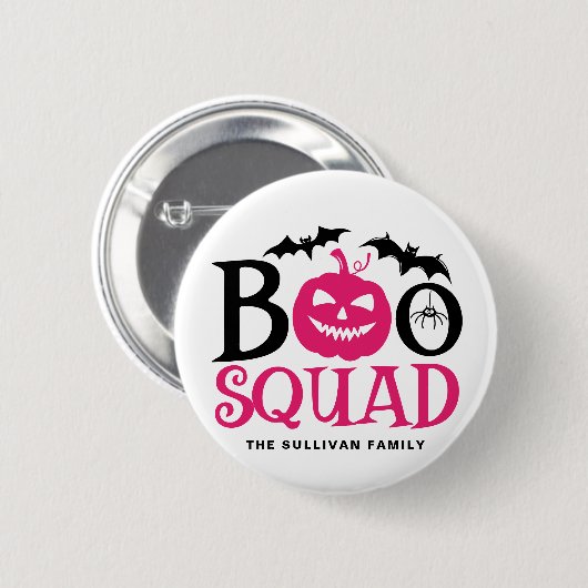 Hot Pink Boo Squad Spooky Lettering Halloween Ronde Button 5,7 Cm (Voorkant /achterkant)