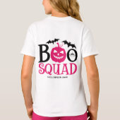 Hot Pink Boo Squad Spooky Lettering Halloween T-shirt (Achterkant)