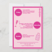 Hot Pink Boots Nash Bash Bachelorette Uitnodiging (Achterkant)