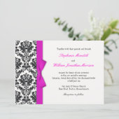 Hot Pink Bow met uitnodiging tot huwelijk (Staand voorkant)