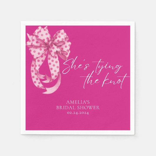 Hot Pink bow Ze is het binden van de knoop Vrijgez Servet (Voorkant)