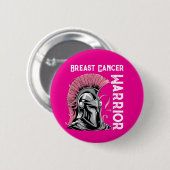 Hot Pink Breast Cancer Warrior Ronde Button 5,7 Cm (Voorkant /achterkant)