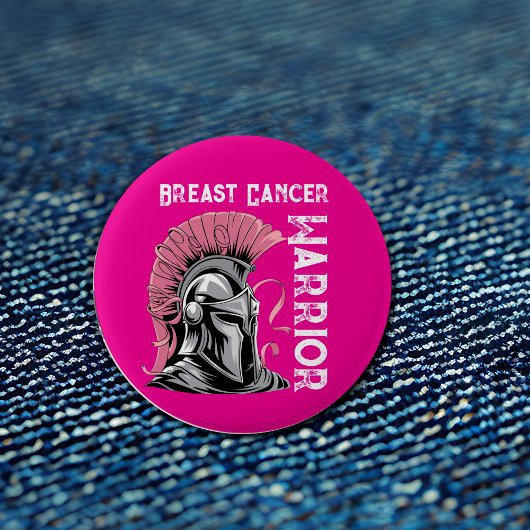 Hot Pink Breast Cancer Warrior Ronde Button 5,7 Cm