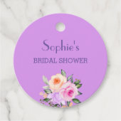 Hot Pink Bright Floral Rozen Vrijgezellenfeest Bedankjes Labels (Voorkant)