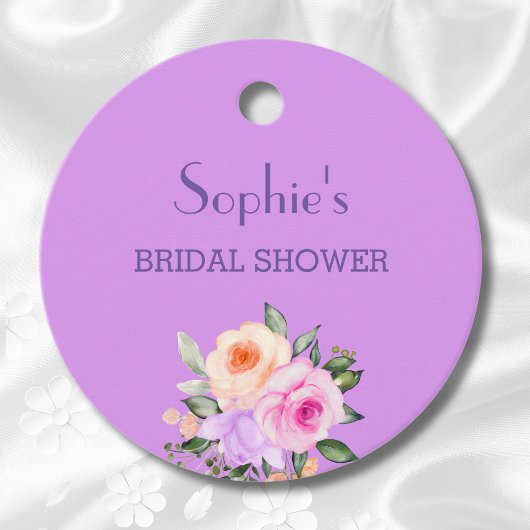 Hot Pink Bright Floral Rozen Vrijgezellenfeest Bedankjes Labels