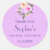 Hot Pink Bright Floral Vrijgezellenfeest Dank u Ronde Sticker (Voorkant)