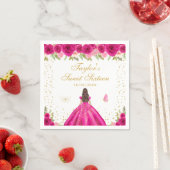 Hot Pink Brunette Hair Princess Sweet Sixteen Servet (Insitu)