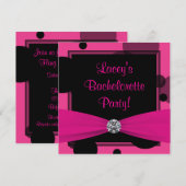 Hot Pink Bubbles Hot Pink Bachelorette Party Kaart (Voorkant / Achterkant)