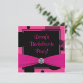 Hot Pink Bubbles Hot Pink Bachelorette Party Kaart (Staand voorkant)