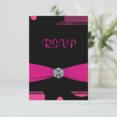 Hot Pink Bubbles Quinceanera 15e verjaardag RSVP (Staand voorkant)