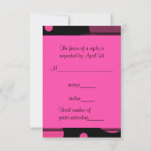 Hot Pink Bubbles Quinceanera 15e verjaardag RSVP (Achterkant)