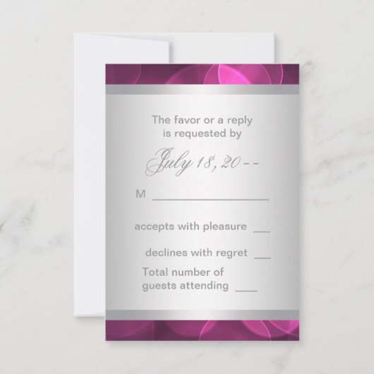 Hot Pink Bubbles RSVP (Achterkant)