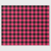 Hot Pink Buffalo Plaid Patterns Cadeaupapier (Vlak)