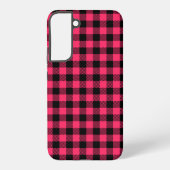 Hot Pink Buffalo Plaid Patterns Samsung Galaxy Hoesje (Achterkant)