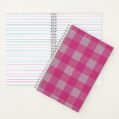 Hot Pink Buffalo Plaid Spiral Notitieboek - 80 pag (Binnen)