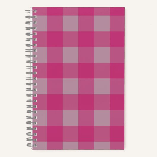 Hot Pink Buffalo Plaid Spiral Notitieboek - 80 pag (Voorkant)