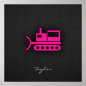Hot Pink Bulldozer Poster (Voorkant)