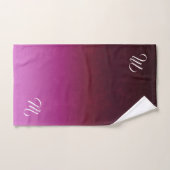 Hot Pink Burgundy Ombre Monogram Bad Handdoek (Handdoek)