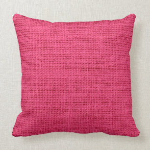 Hot Pink Burlap Rustic Linen Kussen