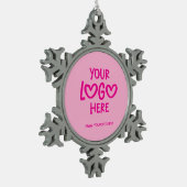 Hot Pink Business Logo Site Tin Sneeuwvlok Ornament (Links)