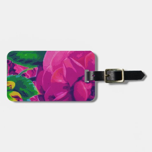 Hot Pink Cabbage Rozen Bagagelabel (Voorkant horizontaal)