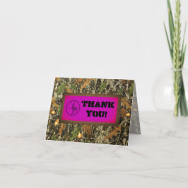 Hot Pink Camo Bedankt Card