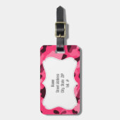 Hot Pink Camo; Camouflage Bagagelabel (Voorkant verticaal)