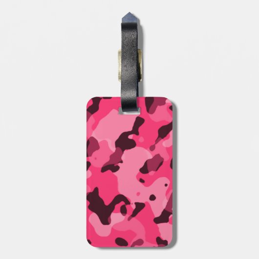 Hot Pink Camo; Camouflage Bagagelabel (Achterkant verticaal)