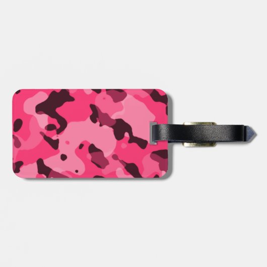 Hot Pink Camo; Camouflage Bagagelabel (Achterkant horizontaal)