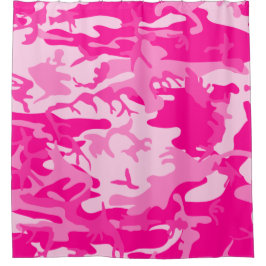 hot pink camo camouflage douchegordijn