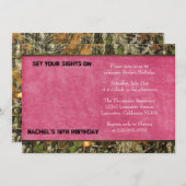 Hot Pink Camo Foto Verjaardag Uitnodiging - grappi (Voorkant / Achterkant)