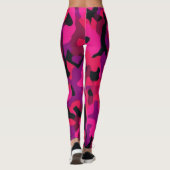 Hot Pink Camo Leggings - Unique Camo Pattern (Achterkant)