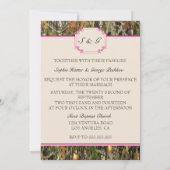 Hot Pink Camo Rustic Hunting Wedding Invitation Kaart (Achterkant)