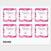 Hot Pink Camo Verjaardagsfeestje Favor Label Stick (Vel)