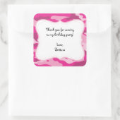 Hot Pink Camo Verjaardagsfeestje Favor Label Stick (Tas)