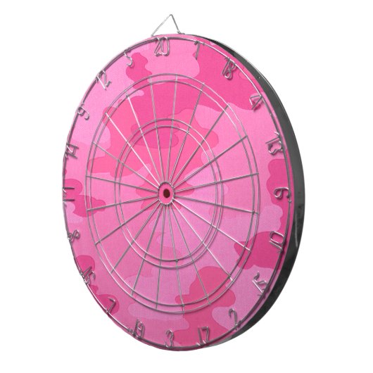Hot Pink Camouflage Dart Board Dartbord (Voorkant Rechts)
